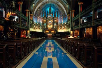 Interior de la Basílica de Notre Dame de Montreal, Canadá