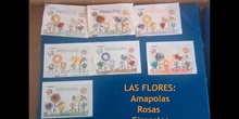 Amapolas, rosas, girasoles