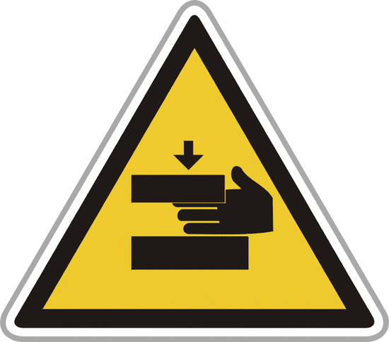 Peligro manos aplastamiento