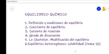 Definición de equilibrio químico