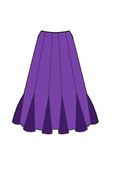 Falda de cortes con quillas