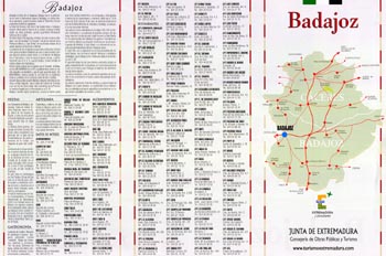 Plano turístico de Badajoz