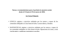 Tareas 1º (11 al 25 de marzo)