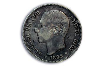 Pesetas  Alfonso XII, Cara
