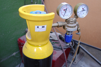 Botella de gas (Argon), para soldadura electrica por gas.