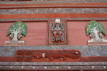 Detalle de una casa, Batak, Sumatra, Indonesia