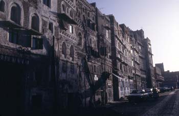 Edificaciones en la ciudad vieja de Sanaa, al amanecer, Yemen