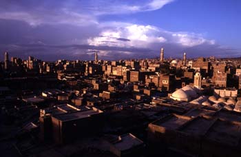 Vista de ciudad vieja de Sanaa, Yemen