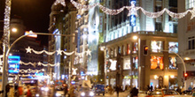 La calle Gran Vía en Navidad, Madrid