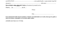 AUTORIZACIÓN PARA SALIR DEL CENTRO SOLO/A