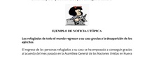 ESCRITURA DE UNA NOTICIA UTÓPICA