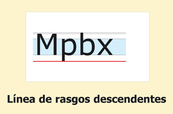 Línea de rasgos descendentes
