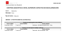 CENTROS ADSCRITOS A NIVEL SUPERIOR A EFECTOS DE ESCOLARIZACIÓN