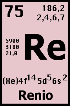 Tabla periódica, renio