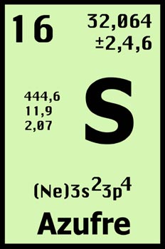 Tabla periódica, azufre