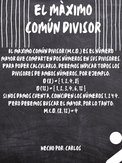 MÁXIMO COMÚN DIVISOR DE DOS NÚMEROS