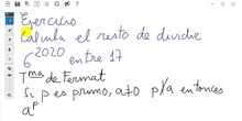 Pequeño Teorema de Fermat.