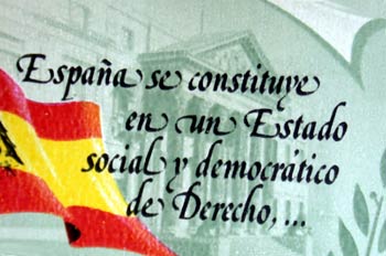 Fragmento del artículo 1 de la Constitución Española de 1978