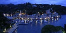 Panorámica nocturna de Portofino
