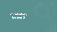 ocabulary lesson 3