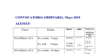 fechas exámenes EOI CL mayo 2019