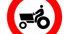 Entrada prohibida a vehículos agrícolas de motor