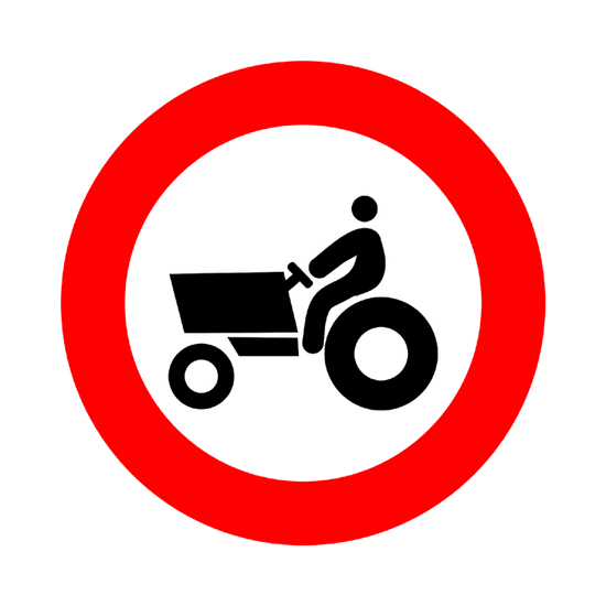 Entrada prohibida a vehículos agrícolas de motor