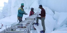 Uniendo los tramos con cuerdas