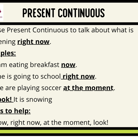 PRESENT CONTINUOUS THEORY