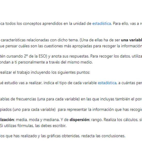 TAREA 2º ESO - ESTADÍSTICA 1