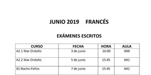 fecha francés junio 2019