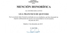 Reconocimiento Académico UCM al Caustro de profesores del IES Francisco de Quevedoa y a nuestro alumno Alex Nita