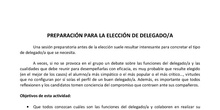 Preparación para la elección de delegad@