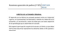1º PRIMARIA - HÁBITOS DE AUTONOMÍA PERSONAL