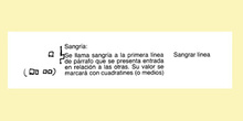 Signo de corrección: sangrar línea