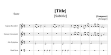 Partitura de composición basada en melodía de Miriam P.