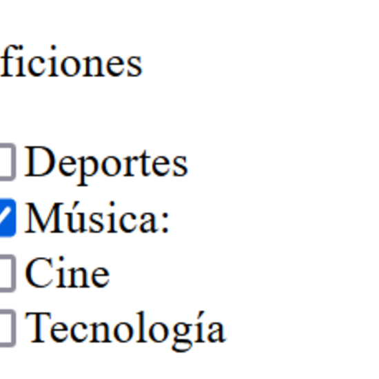 Ejemplo formulario con casillas de verificación