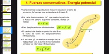 Fuerzas conservativas. Energía potencia.