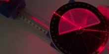 Ángulo límite en una superficie de vidrio semicircular