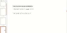 Cálculo del valor numérico de un polinomio.