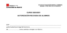 Autorización recogida de alumnos