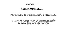 Anexo 11. Protocolo de observación de la Competencia Socioemocional. Orientaciones para su mejora