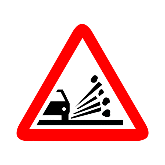 Peligro: Proyección de gravilla