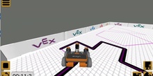 VEXcode VR robot drawing a cross