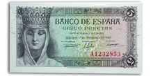 Pesetas, Isabel la Católica , anverso