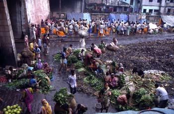 Mercados de verduras y de flores, Calcuta, India