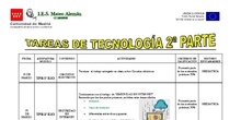TECNOLOGÍA : SEGUNDO BLOQUE DE TAREAS, 18 MARZO