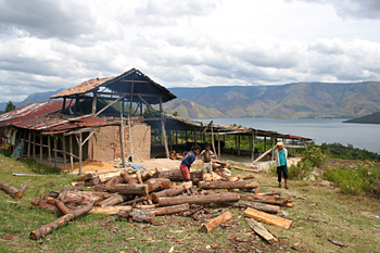 Fábrica de ladrillos, Batak, Sumatra, Indonesia