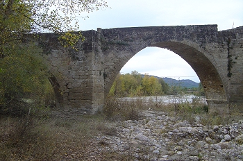 Base del puente de Capella, Huesca