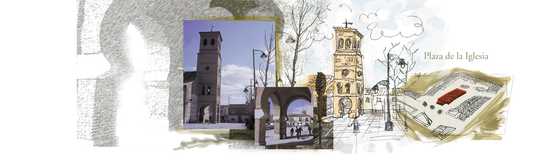 Foto artística de plaza de iglesia de San Sebastián de los Reyes